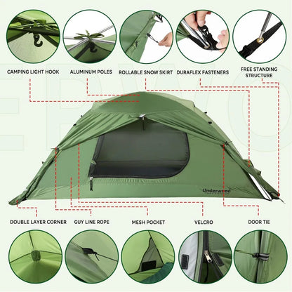 1-Person Backpacking Tent for 4-Season