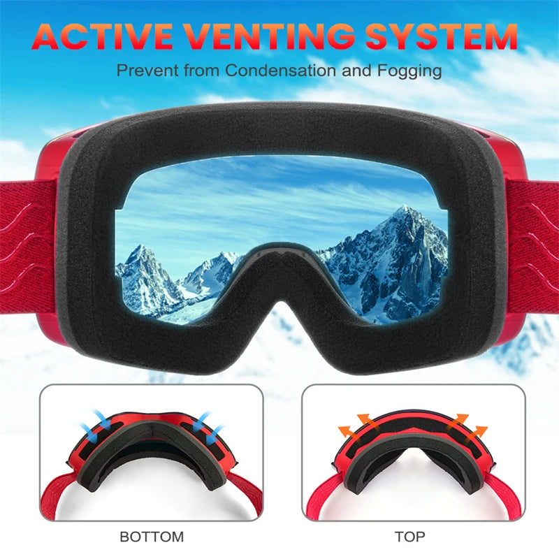 Ski Goggles Magnetic Snowboard Glasses for Men women